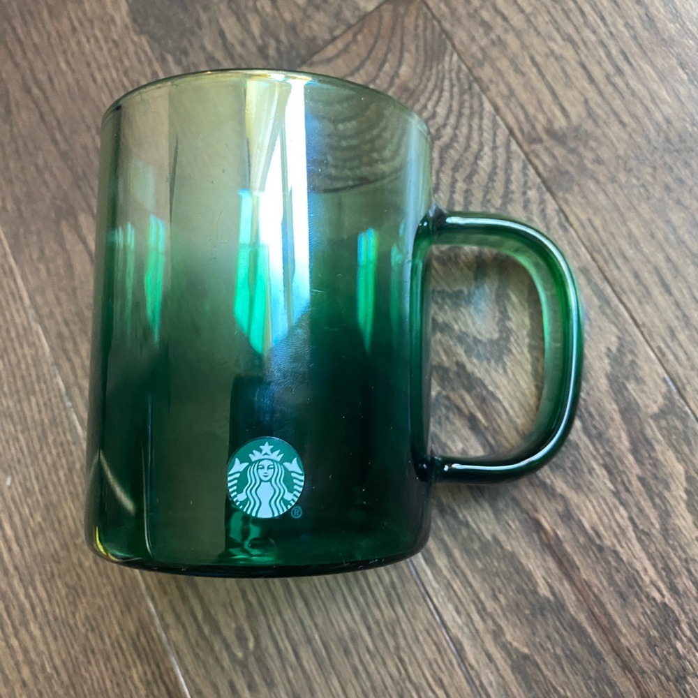 Starbucks green glass cup 12 fl oz